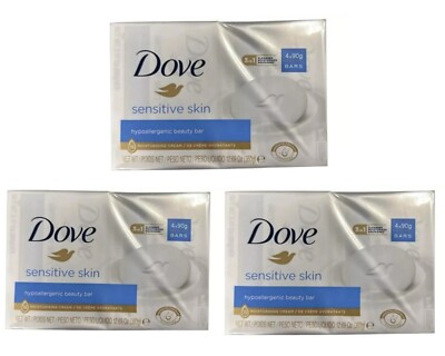 Dove Sensitive Skin Hypoallergen Beauty Bar Soap 90g (12 Seifen insgesamt)