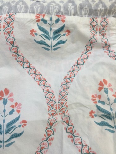 Anthropologie Standard Sham Floreale Fortuna Standard Finta Motivo Blu Reversibile - Foto 6 di 12