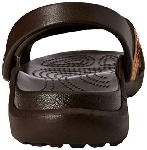 Crocs Meleen Metallic Metaltext Cross XBAND Slide Sandal Bronze Espresso Size 8 for sale online 