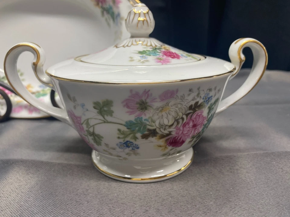 Noritake "GARDENA" #3056 ~ Gravy Boat, azucarero, cuenco ovalado para servir Foto 2 de 4