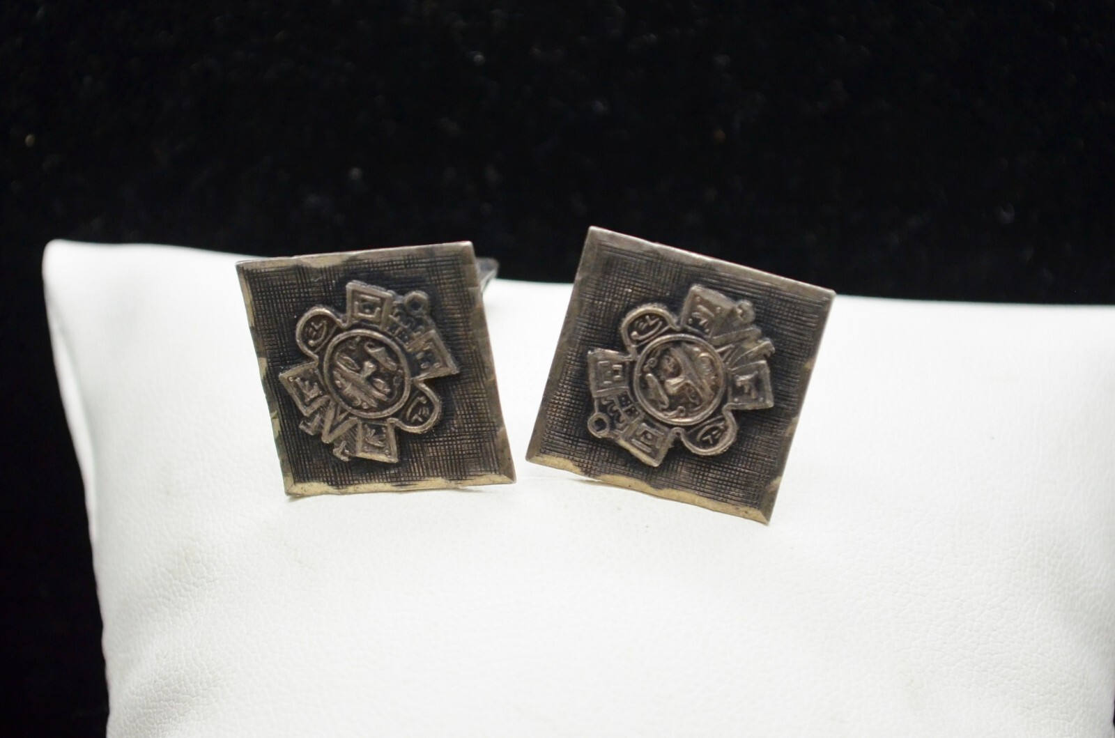 Sterling Silver Unique Design Square Cuff Links #… - image 1