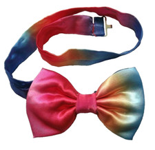 Bow Tie BOYS GIRLS Dickie Bowtie Age 10 - 16 Colourful Fun Disco Party Rainbow