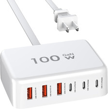 USB C Fast Charger 100W Gan 6 Port USB C Charging Station USB Charger Block Port