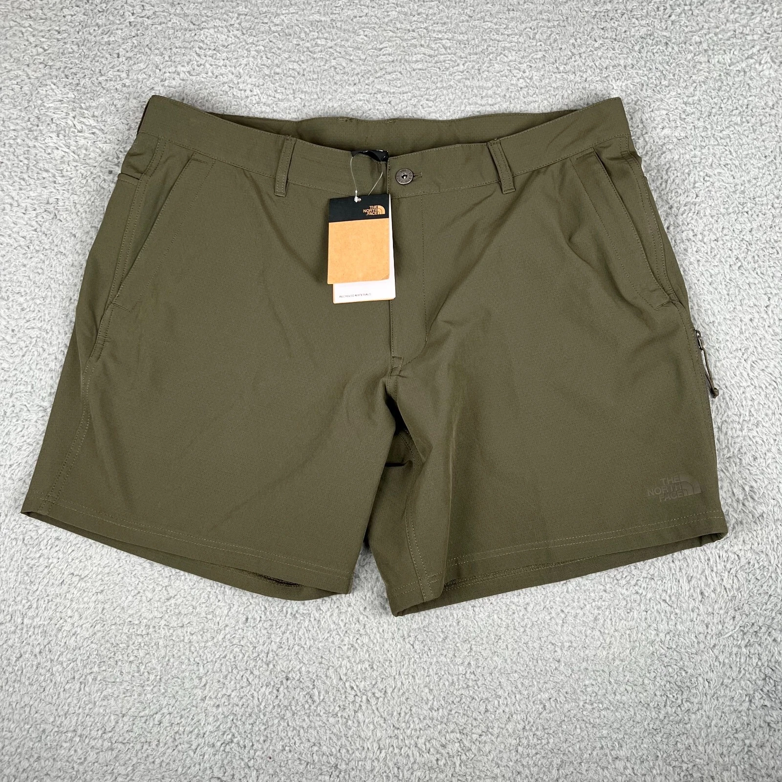 THE NORTH FACE MENS ROLLING SUN 7” PACKABLE SHORTS FLASH DRY SIZE 40R GREEN NEW