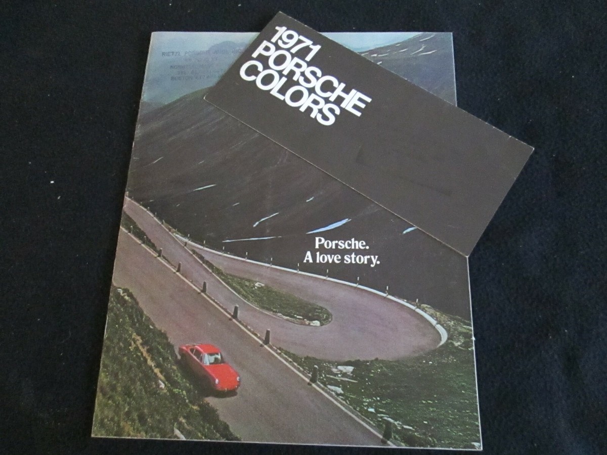 1971 Porsche COLOR Sample Chart & Brochure Set 911 T E S 914-6 US