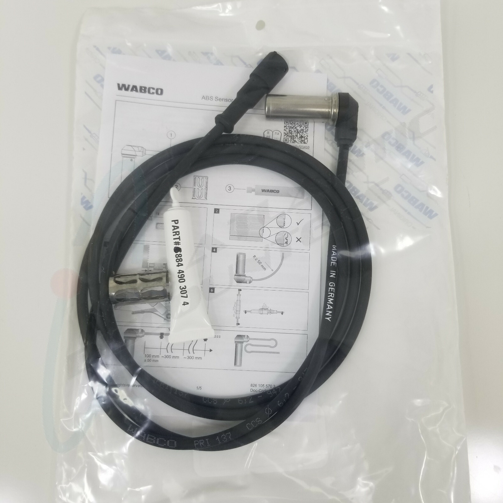 WABCO S Bushing Radial ABS Sensor Kit - 4410309012 R955604 for 