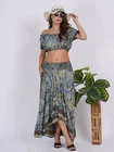 Women's Co ord Set off Shoulder Top & High low Skirt Printed Wholesale mix Lot