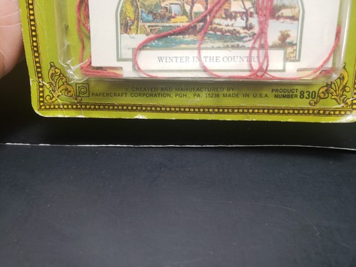Nuevo paquete de regalo de Navidad vintage de 15 etiquetas Papercraft Currier & Ives años 60 - Imagen 7 de 8