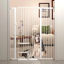 55.11" Extra Tall Cat Gate 29.5-40.6 Wide Pet gate with Small Cat Door Safety...