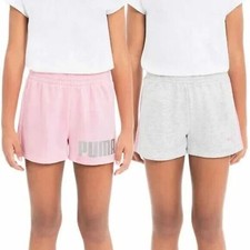 PUMA Shorts Set Girls M 10/12 2pk Gray Pink All Day Comfort Youth