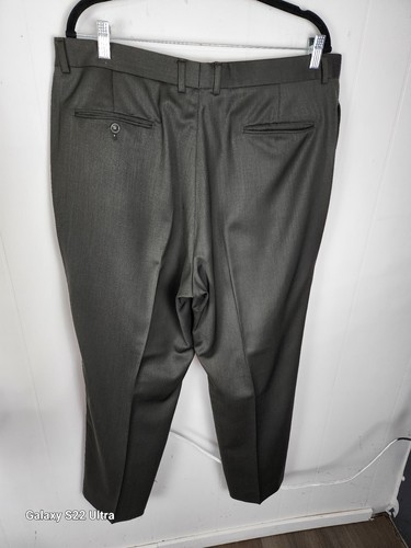 Jones New York Men's Sz 39W Green Color 100% Wool Pleated Slacks Pants S51 - Picture 12 of 24