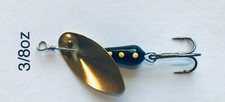 100 fishgrub Spinners, powder coat black body, gold powder coat or brass blade