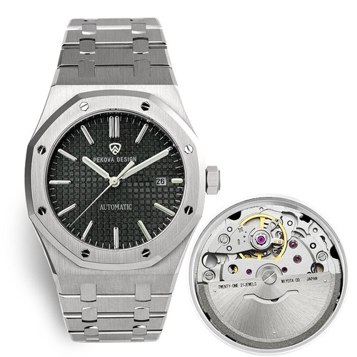 Herren Automatik Mechanische Uhren Edelstahl Saphirglas Japan Uhrwerk - Bild 12 von 18