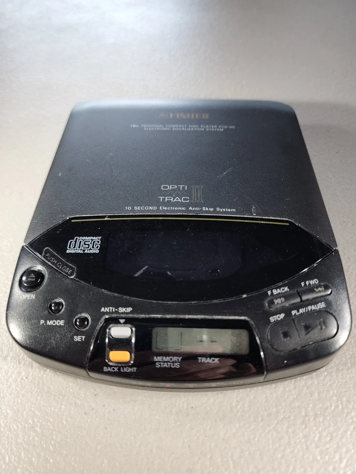 Fisher PCD-60(B) DISCMAN Reproductor de Discos Compactos 10 segundos Sistema Anti Saltos EES Foto 3 de 4