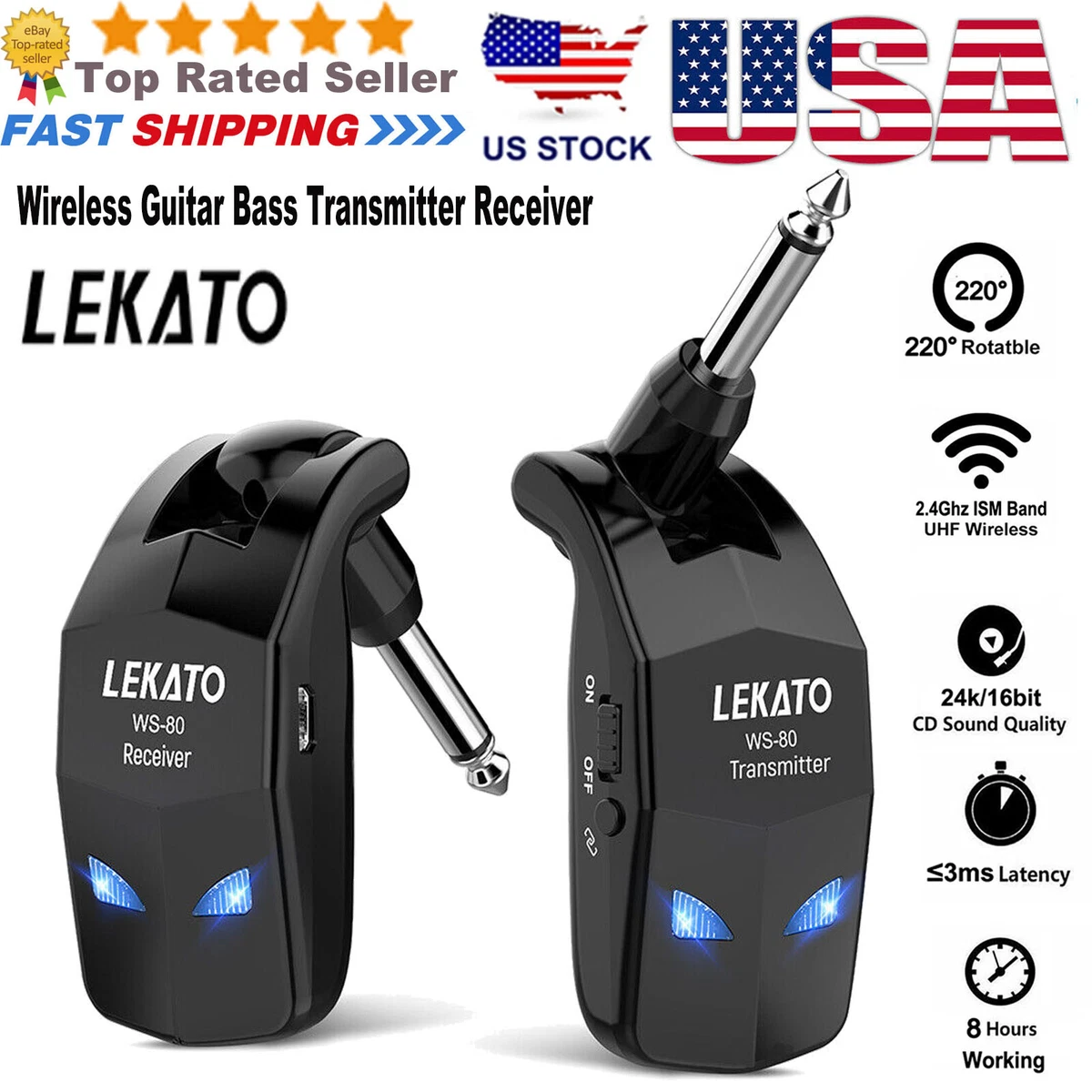 Lekato wireless guitar sale system