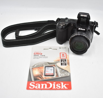 NIKON Coolpix L310 14.1MP Digital Camera 21x Zoom Black AA