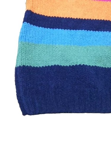 Jumper Dress Girls Striped Rainbow Colour Age 6-7y 100% Polyester Soft Snug - Picture 4 of 10
