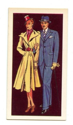 Brooke Bond Tea Card - British Costume Collectable Card #47 Day Clothes 1938 (1)