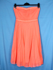 NWT J. CREW Coral SILK BLEND Frayed Trim PLEATED Zip EMPIRE WAIST Party DRESS 8