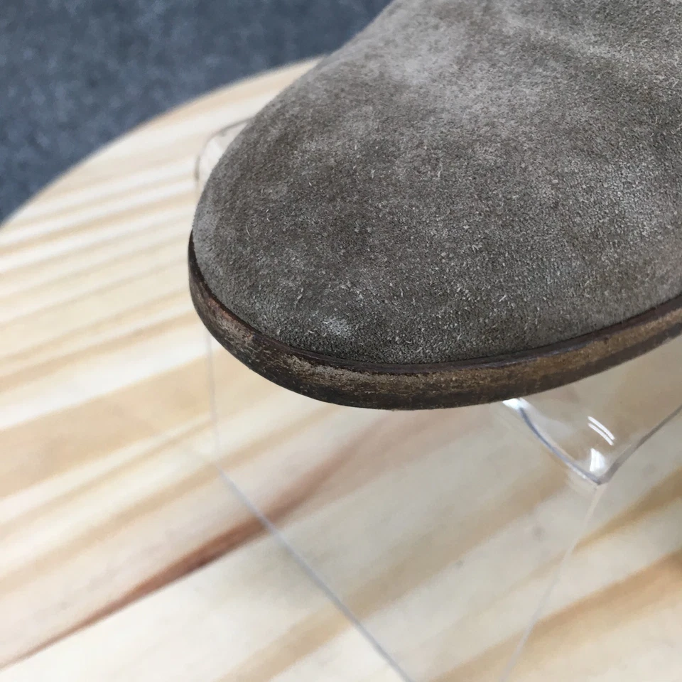 J.Crew Botas Mujer 6 Botines Gris Gamuza Cuero Cremallera Lateral Informal Tacón Bloque Foto 3 de 4