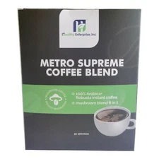 Mushroom Coffee Organic Supreme Blend by Healthy Enterprise, Inc 25 sachets per