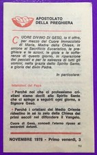 SANTINO HOLY CARD, APOSTOLATE OF PRAYER, NOVEMBER 1978 - REF. 8097