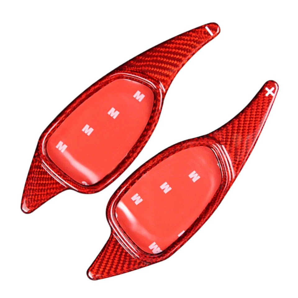 Steering Wheel Shift Paddle For Audi A5 S3 S4 S5 S6 SQ5 RS3 RS4 Carbon Fiber Red - Image 3 of 4