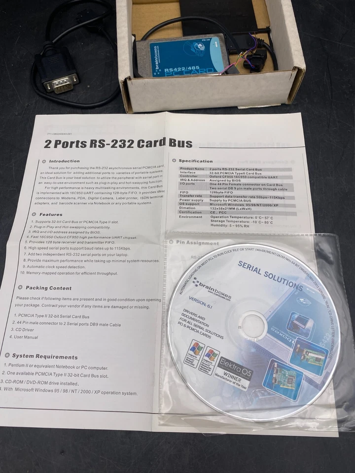 Brainboxes Serial PC Card RS422/485 - Image 3 of 4