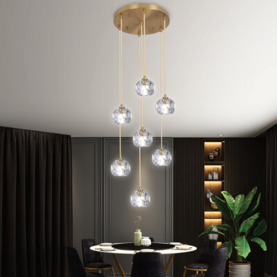Modern Crystal Chandeliers Ceiling Light Pendant Light Fixtures Living Room 