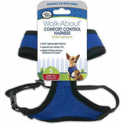 Four Paws Walk About Comfort Control Harness Small Blue
