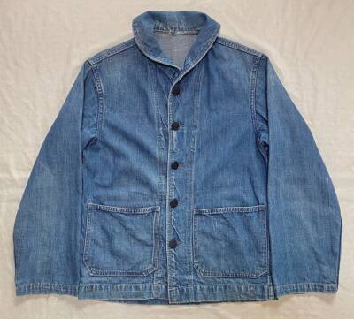 Vintage 1940's US Navy Shawl Collar Denim Coverall Size S