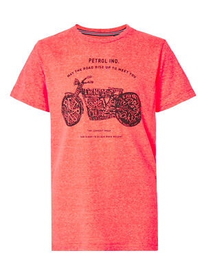 Petrol Industries Jungen T-Shirt Motorrad Biker Fiery Coral