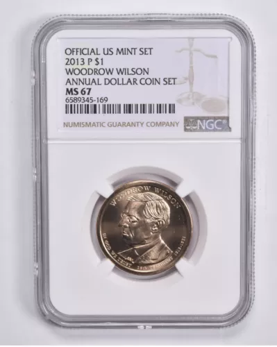 MS67 2013-P Woodrow Wilson Annual Set Presidential Dollar NGC US Mint