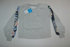 New Roxy Girl's Tell Your Friends Paneled Pullover Sweater Grey Size M, 10 40