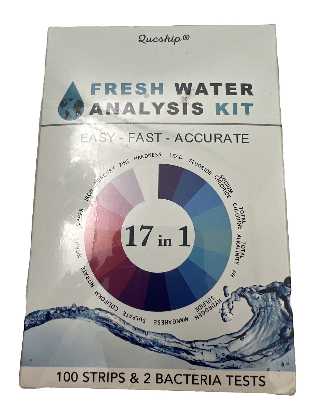 17 in 1 Fresh Water Analysis Test Kit 100 Strips + 2 Bacteria Tests