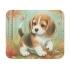 Mouse Pad (Rectangle) Beagle Puppy Playing in Leaves Design 3