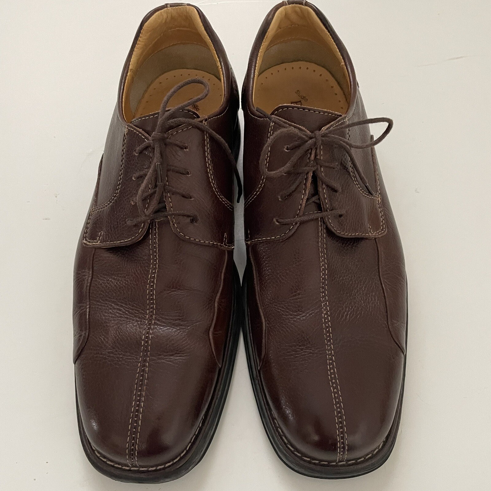 SAOLA STUDIO Belvedere Uomo 12D BayBridge Oxford Bici Punta Marrone Pelle Allacciata Casual