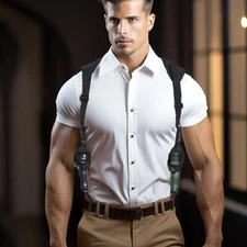 Concealed Carry Shoulder Holster Adjustable Underarm Gun Pouch for Right or Left