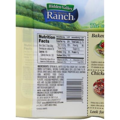 hidden valley ranch dressing nutrition Hidden Valley Original Ranch Dressing
