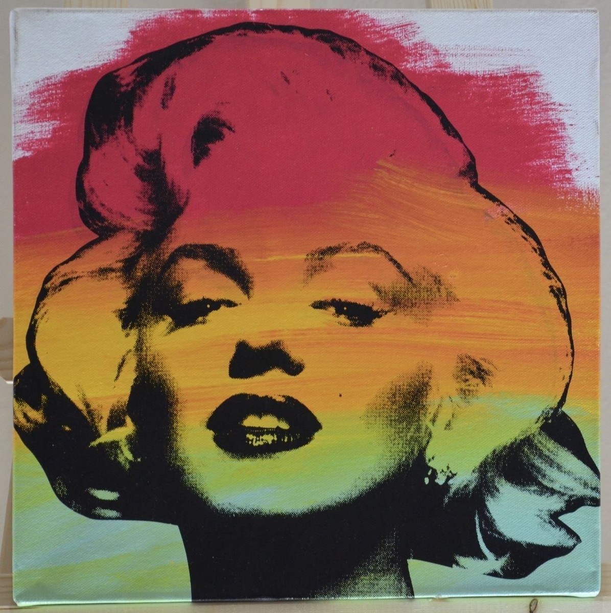Framed. Steve Kaufman, Signed Original “Marilyn Monroe” (Rainbow