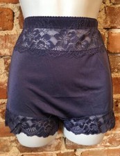 Rhonda Shear Dark Blue Pinup Panty Lace Trim Retro Panties New