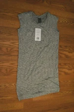 NWT Womens ACTIVE LIFE Marl Heather Gray Sleeveless Lounge Dress Tunic Sz S