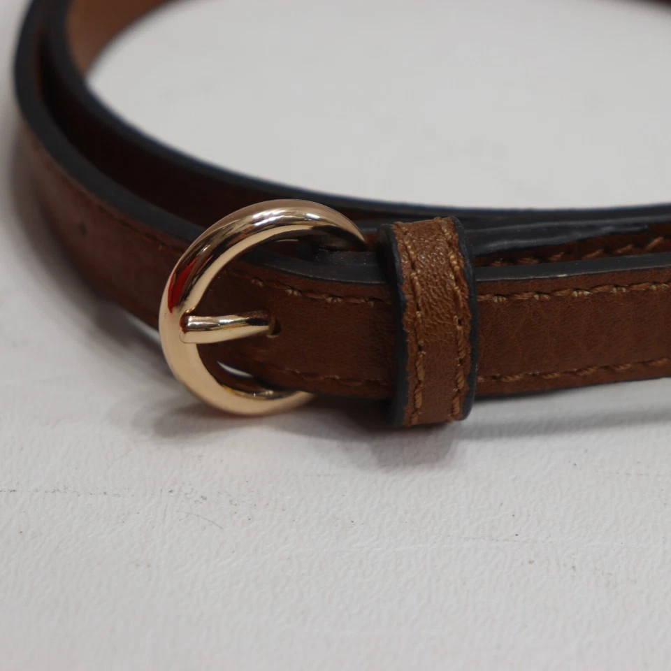 Bandolera Bolso de Mano Correa de Repuesto Marrón Imitación Cuero Hebilla Tono Oro Rosa Foto 3 de 4