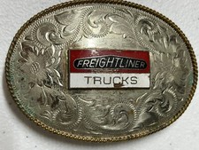 Vintage Distressed Freightliner Trucks Trucker Belt Buckle Tonkin German Silver