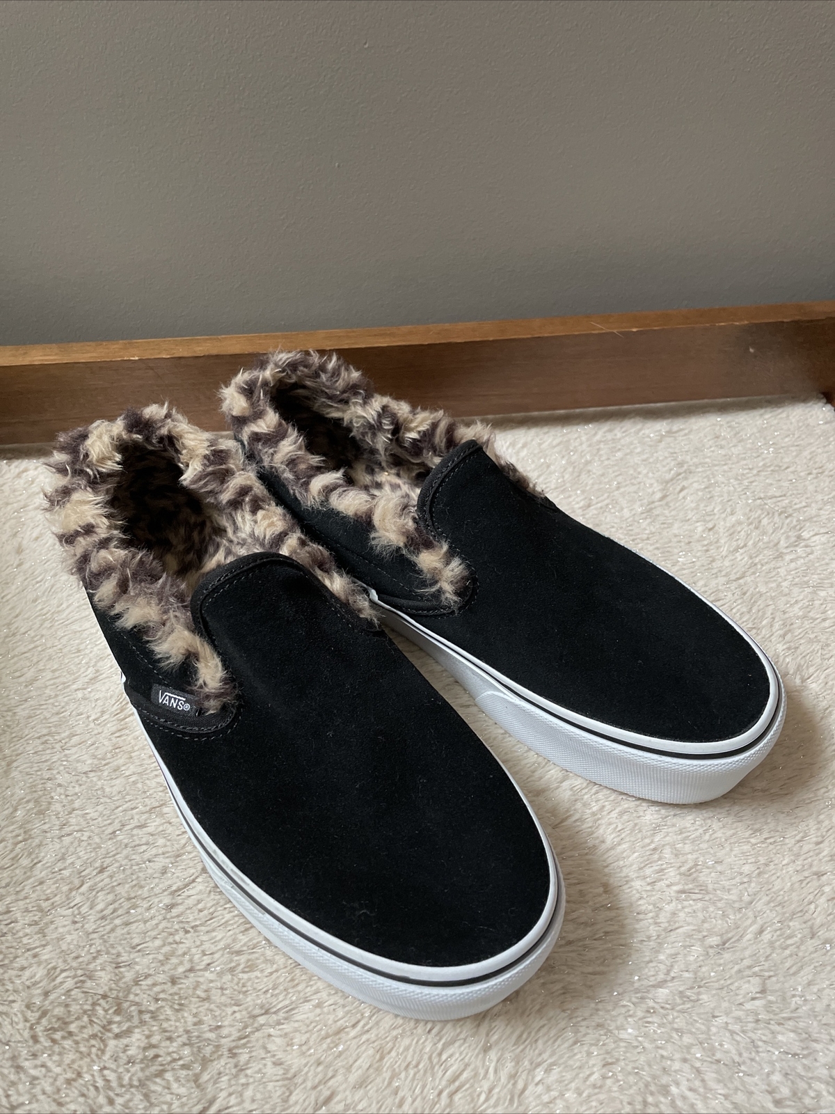 black leopard platform vans