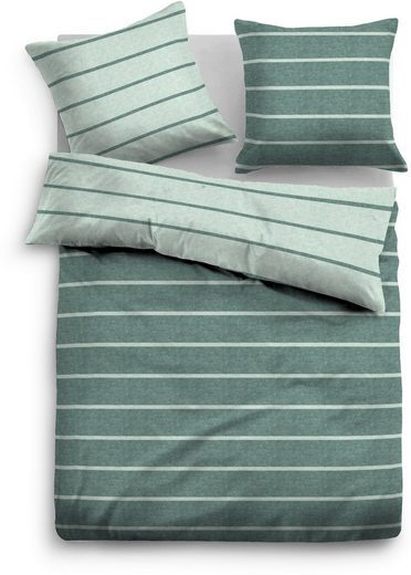 TOM TAILOR Wendebettwsche Grau Mint Gestreift Baumwolle 155 x 220 80 x 80 см 16490₽