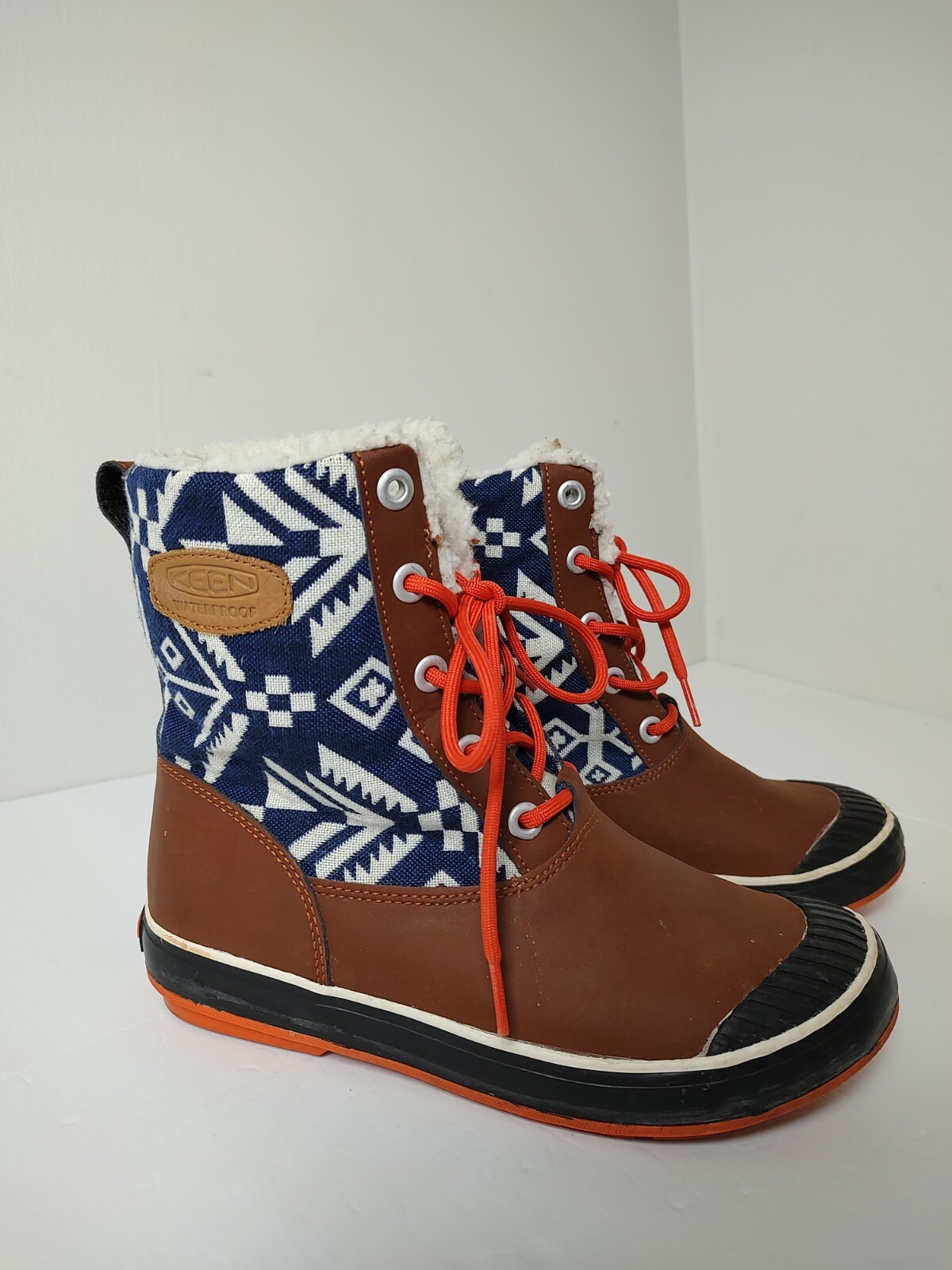 Keen Shoes Donna 7 Marrone Blu Pelle Elsa Stivali Impermeabili Escursionismo Outdoor