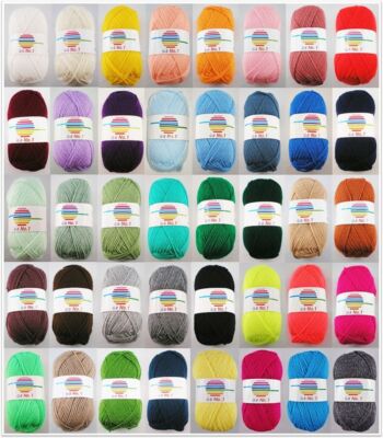 50g G-B No. 1 Handstrickgarn Wolle zum Stricken Häkeln Basteln GP 23,80 /1kg