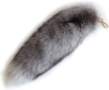 Super Huge and Fluffy Real Fox Tail Fur Keychain Pendant – Halloween Cosplay and