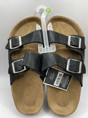West Loop Black Slip on 2 Buckle Sandals Size M 2 - 3 Kids NEW | eBay